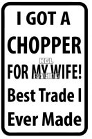 Aluminium parking bord 22 cm x 30 cm - I GOT A CHOPPER FOR MY WIFE