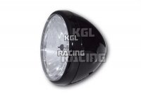 7 inch koplamp RENO , zwart , heldere lens