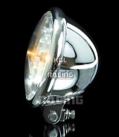 BATES STYLE 5 3/4" headlamp H4, chrome, clear lens