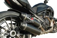 QD exhaust pour DUCATI DIAVEL - 1 in 2 link pipe + catalysts + twin round carbon silencieux set