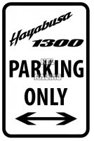 Aluminium parking sign 22 cm x 30 cm - SUZUKI HAYABUSA Parking Only