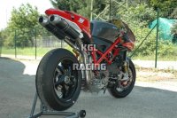 QD exhaust for DUCATI 1098 / 848 /1198 - twin link pipe + round carbon mufflers set