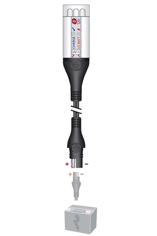 12V LED Flashlight with battery + system check (No.120), SAE connection 12V LED Flashlight with battery + system check (No.120), SAE connection