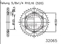 KTM 125 EXC 1995-1997 - Pignon Arriere 48 Dent