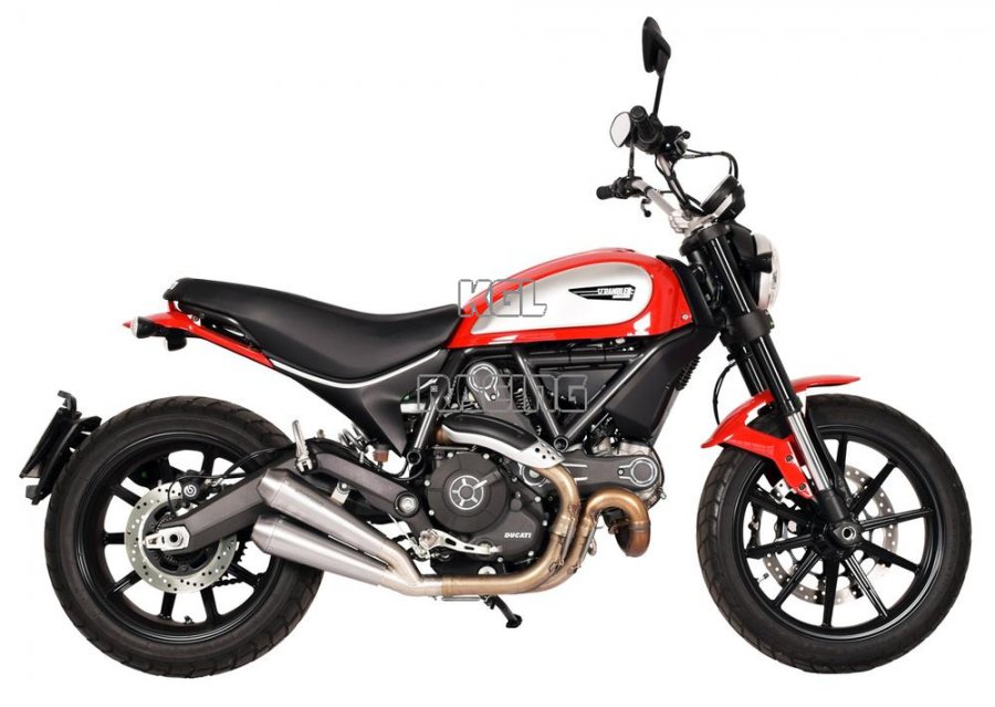 SPARK for DUCATI SCRAMBLER (15-16) - Double slip on with Y pipe with catalysts (removable) Classic steel - Click Image to Close