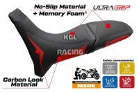 Housse de selle compatible Moto Morini X-Cape 650-700 2021 - 2025 - model Reno Ultragrip Comfort System - SANS LOGO - Rouge