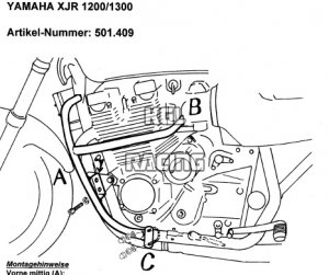 Protection chute Yamaha XJR1200 /SP - chroom