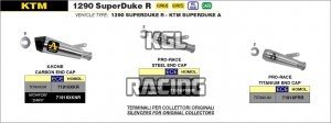 Arrow for KTM 1290 SuperDuke R 2020-2022 - Pro-Race Nichrom Dark silencer