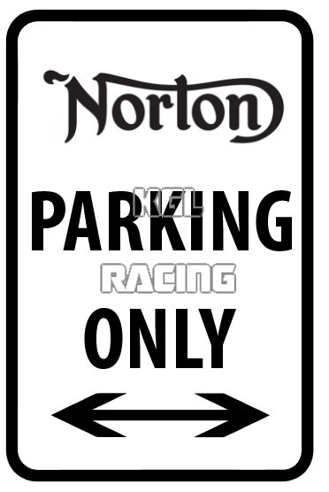 Aluminium parking sign 22 cm x 30 cm - NORTON Parking Only - Click Image to Close