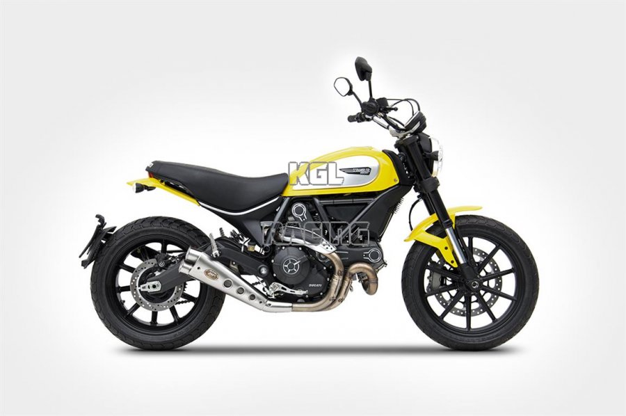 ZARD for Ducati Scrambler 800 Bj. '15-'16 Homologated Slip-On silencer Low short Stainless steel - Click Image to Close
