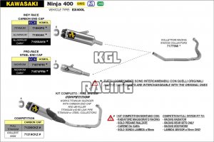 Arrow voor Kawasaki NINJA 400 2023- - Indy Race aluminium Dark demper met carbon eindkap