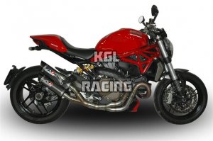 QD exhaust pour DUCATI MONSTER 1200/821 - 1 in 2 link pipe + catalysts + twin round carbon silencieux set (new magnum series)
