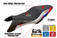 Seat cover compatible Honda CB 650 F 2014-2018 - model Oita - WITH LOGO - White / Red / Blue