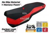 Seat cover compatible Ducati Multistrada V4 2021-2025 - model Lula Ultragrip Comfort System - NO LOGO - Red / Silver