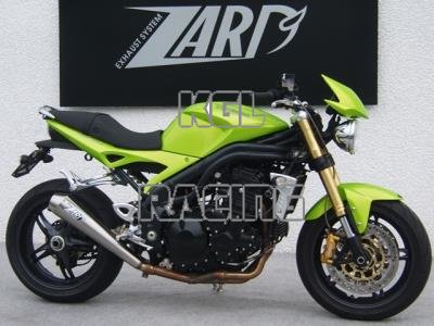 ZARD for Triumph Speed Triple Bj. 05-06 Homologated Slip-On silencer 3-1 + KAT konisch round Stainless steel - Click Image to Close