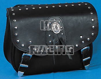 saddle bags, leather, pair, "California", with rivets - Click Image to Close