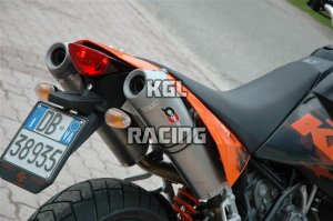 QD exhaust pour KTM LC8 950/990 ADVENTURE/SUPERMOTO/SUPERENDURO - bolt-on aluminium oval twin silencieuxs set