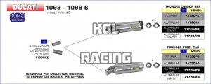 Arrow for Ducati 1098 / 1098 S 2007-2008 - Catalytic converters kit