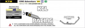 Arrow pour KTM 1090 Adventure 2017-2019 - Silencieux Maxi Race-Tech Aluminium Dark avec embout en carbone