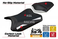 Housse de selle compatible Kawasaki Ninja 300 2013 - 2017 - model Aliko - SANS LOGO - Blanc