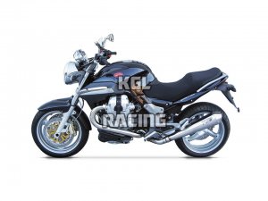 ZARD for Moto Guzzi Breva 1200 Bj. 11-> Homologated Slip-On silencer 2-1 konisch round Stainless steel