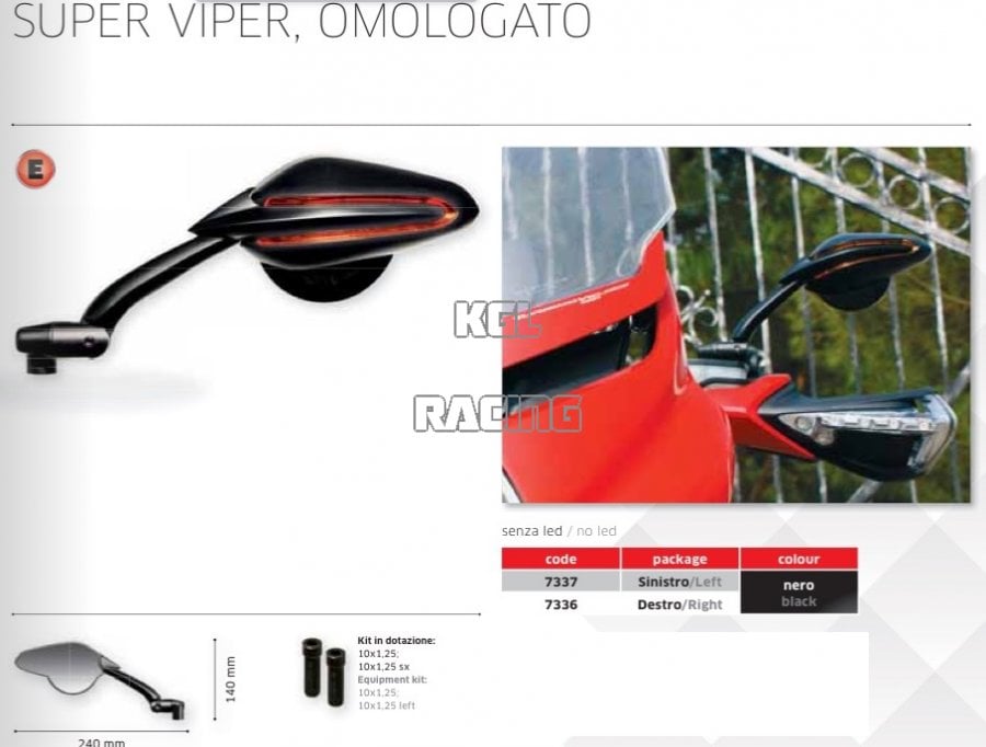 FAR Retroviseur SUPER VIPER Black gauche FAR7337 - Cliquez sur l'image pour la fermer