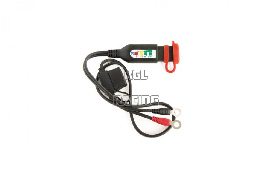 Permanent power sport battery lead with integrated battery status / charge system monitor for 12V lead-acid. - Click Image to Close