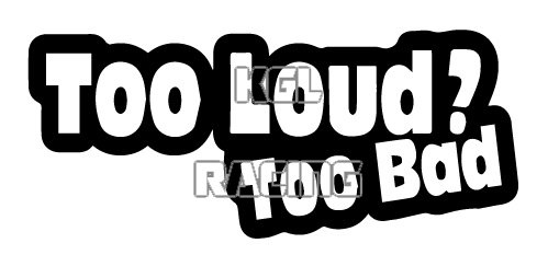 TOO LOUD, TOO BAD (2) sticker - Click Image to Close