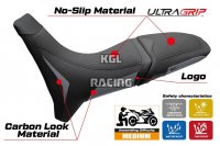 Housse de selle compatible Moto Morini X-Cape 650-700 2021 - 2025 - model Reno Ultragrip - AVEC LOGO - Gris