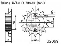 Ducati 800 SS 2006-2007 - Pinion Gear 15 Teeth