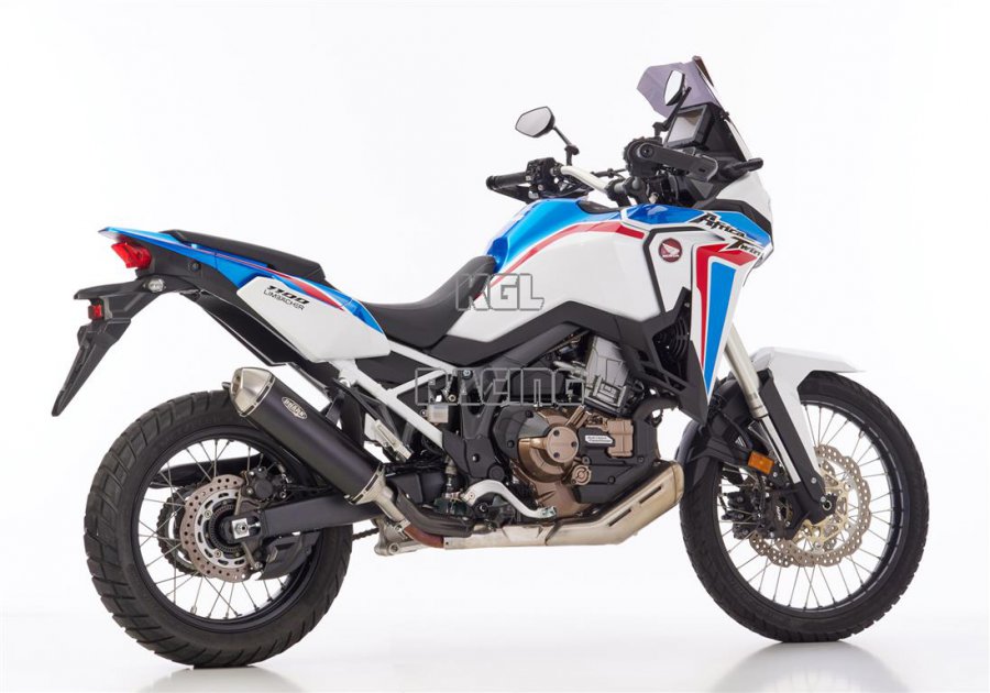 SHARK for HONDA CRF1100L Africa Twin Adventure Sports (SD09) 2020-2023 - SHARK DSX-5 slip on exhaust (2-1) - black/end cap stainless steel - Click Image to Close