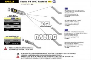 Arrow pour Aprilia TUONO V4 1100 2019-2020 - Kit silencieux Pro-Race nichrom Dark