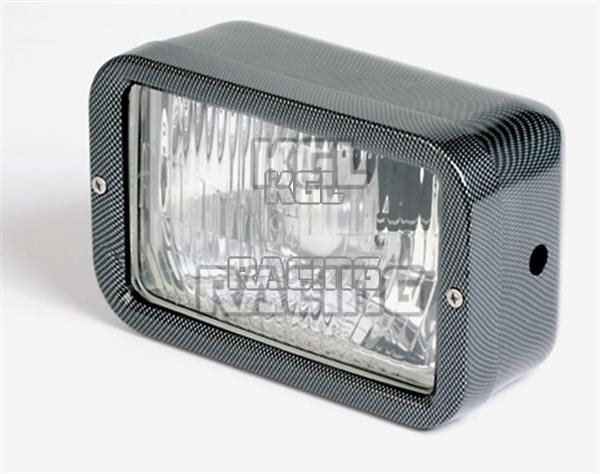 rectangular headlight, carbon look, side mounting - Click Image to Close