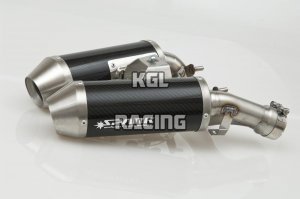 SPARK voor DUCATI HYPERMOTARD 796 (09-12) - slip-on (2 silencers+Y pipe) Round carbon