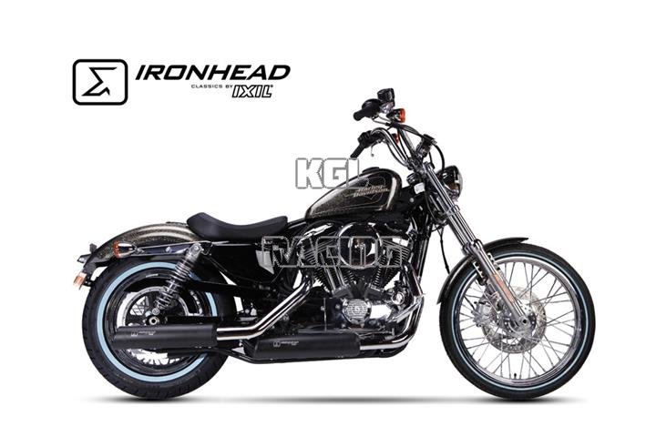 IXIL silencers Harley Davidson Sportster XL 883/1200, 14-16 - IXIL IRONHEAD BLACK - Click Image to Close