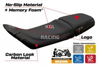 Housse de selle compatible Husqvarna Svartpilen 401 2018 - 2023 - model Solna Comfort System - AVEC LOGO - Noir