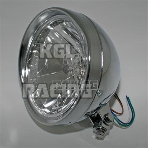 Cruiser chrome headlamp, 6 1/2 inch, bottom mount - Click Image to Close