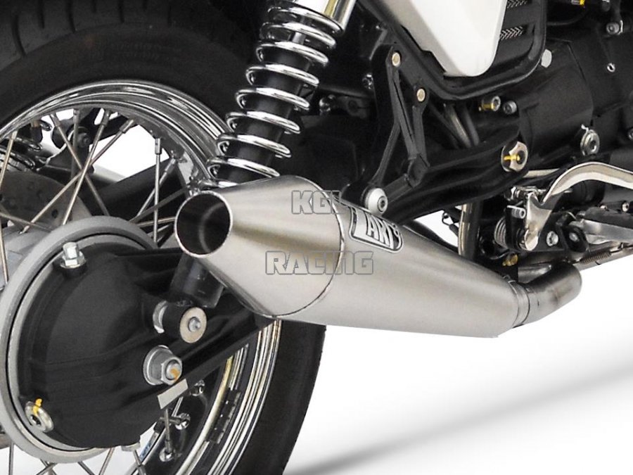 ZARD for Moto Guzzi V7 Cafe Racer/ Cafe Classic Bj. 12-13 Homologated Full System konisch round Stainless steel - Click Image to Close