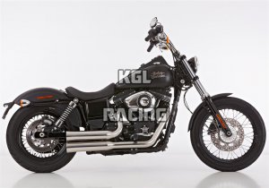 FALCON for HARLEY DAVIDSON DYNA Super Glide Custom (FXDC) 2006-2013 - FALCON Double Groove complete exhaust system with cat (2-2)
