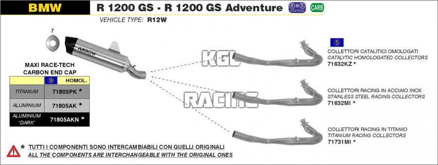 Arrow for BMW R 1200 GS / Adventure 2013-2016 - Racing collectors - Click Image to Close