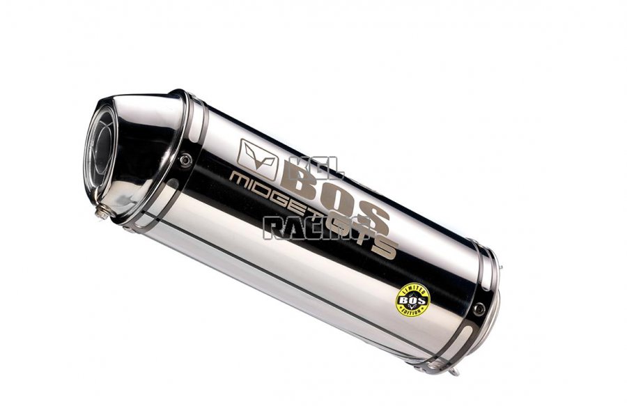 BOS silencers (pair) SUZUKI GSX-R 1000 2007->>2008 - BOS Midget (4-2) Stainless steel polished - Click Image to Close