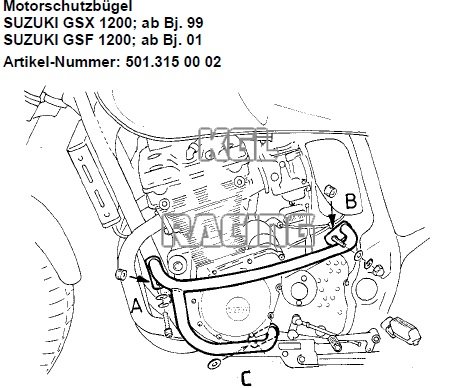 Protection chute Suzuki GSF1200 N BANDIT '01-'05 - chroom - Cliquez sur l'image pour la fermer