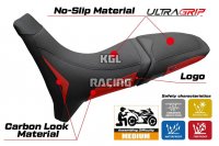 Housse de selle compatible Moto Morini X-Cape 650-700 2021 - 2025 - model Reno Ultragrip - AVEC LOGO - Rouge