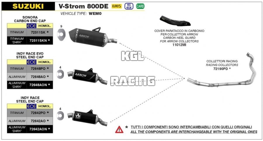 Arrow pour SUZUKI V-STROM 800DE 2023-2024 - Carbon fiber heat shield - Cliquez sur l'image pour la fermer