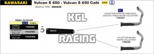Arrow pour Kawasaki Vulcan S 650 2017-2020 - Kit collecteurs catalytique homologue pour silencieux Rebel