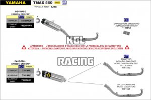 Arrow voor Yamaha TMAX 560 2020-2021 - Race-Tech aluminium Dark demper met carbon eindkap