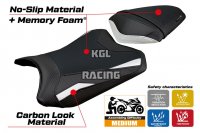 Housse de selle compatible Kawasaki Ninja 300 2013 - 2017 - model Aliko Comfort System - SANS LOGO - Blanc