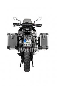 Touratech ZEGA Evo aluminium pannier system for KTM 890 Adventure/ R / 790 Adventure / 790 R - 31L_38L - rack black , case aluminium