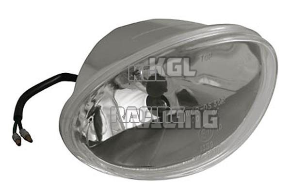 H4 insert, oval, 160 x 90 mm, clear lens, E-mark - Click Image to Close