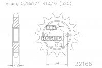 KTM 200 Duke 2012-2012 - Pignon Avant 14 Dent